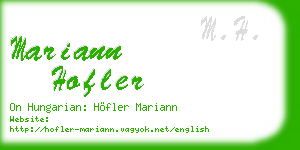 mariann hofler business card